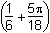 the quantity 1 over 6 plus 5pi over 18.